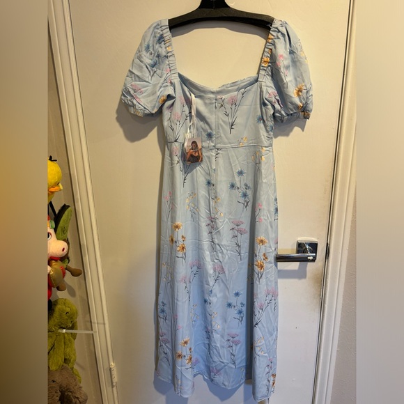 SELF-PORTRAIT Floral Watercolour Crepe Midi Dress - Picture 4 of 11